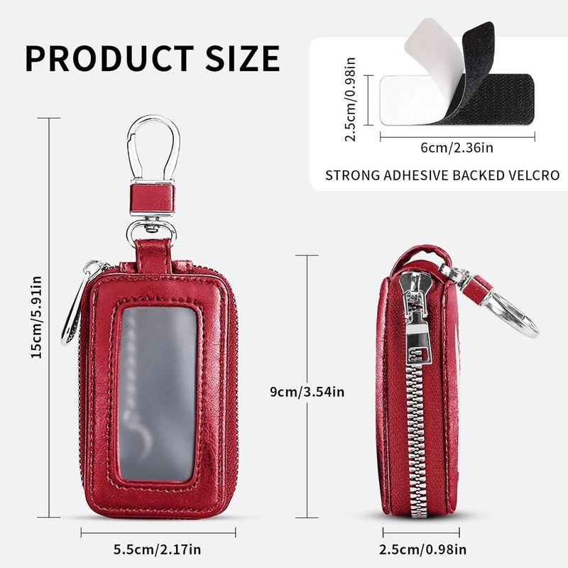 vvag Premium Car Key Fob Case Genuine Leather Car Smart Key fob Holder Car Remote Keychain Bag Universal - Image 2